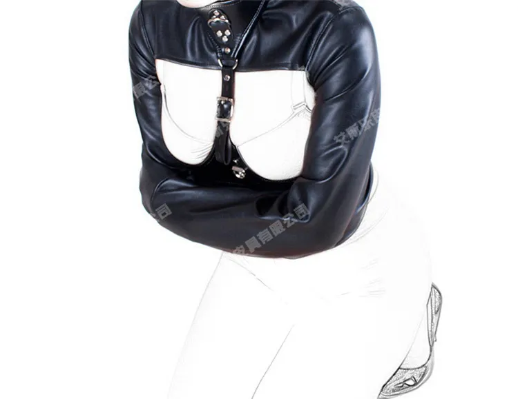 New Bdsm Sex Products Sex Toys Bondage Black Sofe Leather Adjustable Bolero Straitjacket Shackle dress7599477