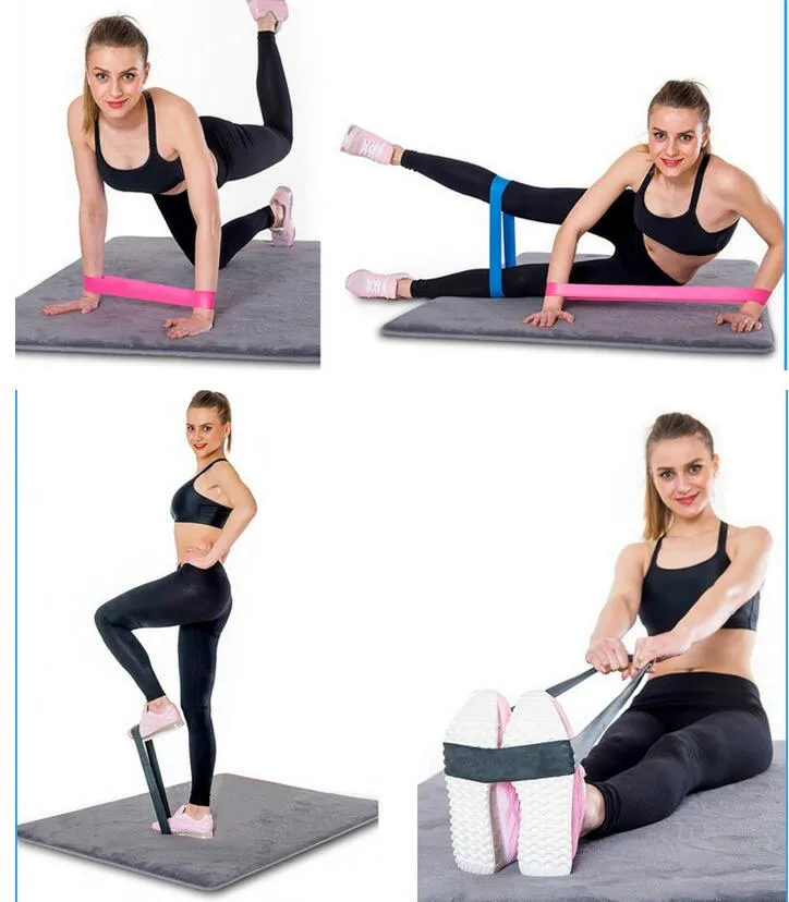 Latex Resistance Pilates Loop Band Workout For Yoga, Fitness