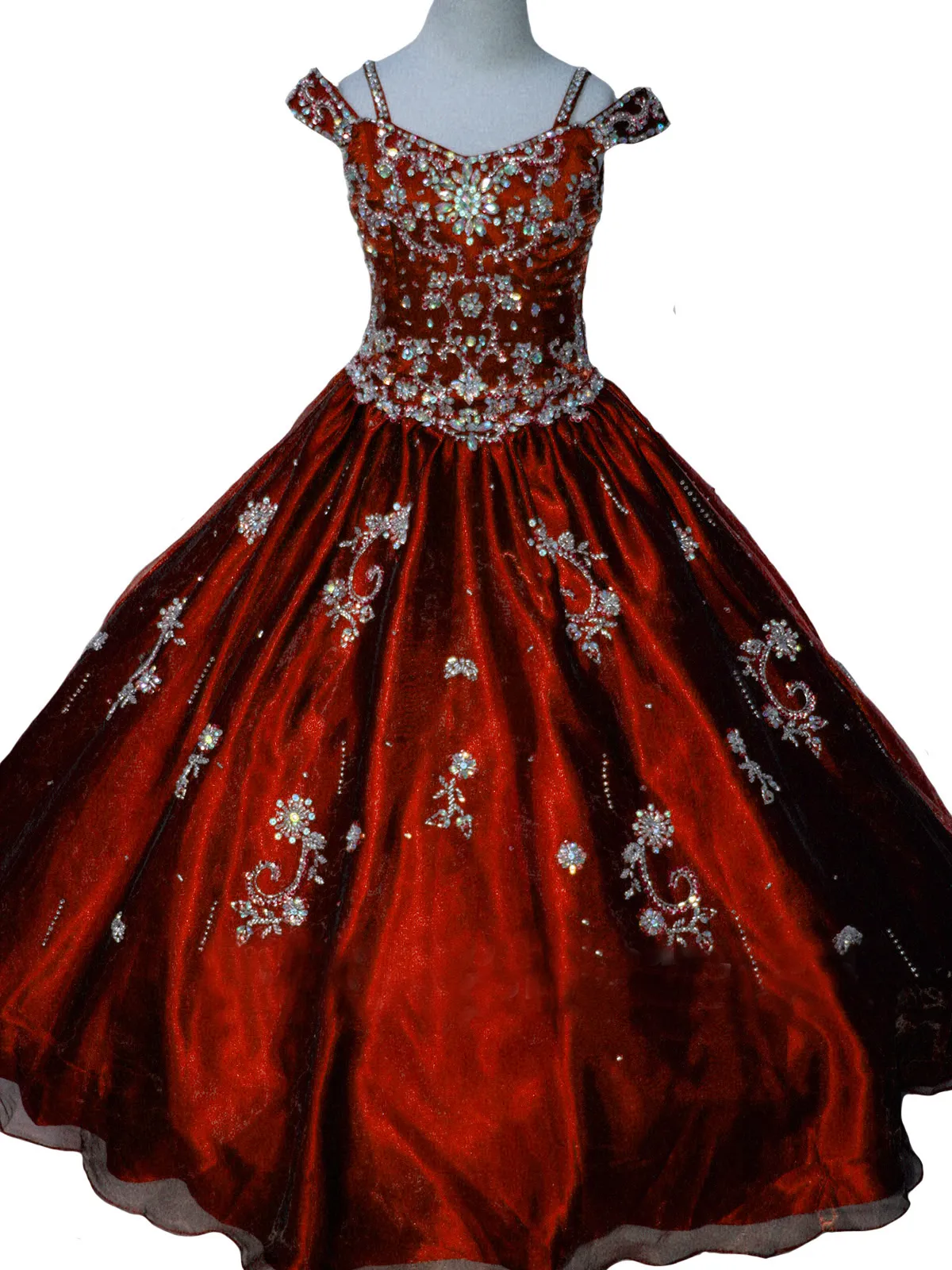 Hot Sale Colorful Girls Pageant Dress Gorgeous Beaded Straps Ball