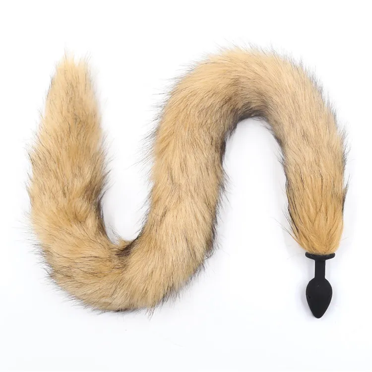 Long Fox Tail Anal Plug Silicone Anus Butt Plug i vuxna spel för kvinnliga fetisch Erotiska sexprodukter Firrande leksaker för kvinnor5480060