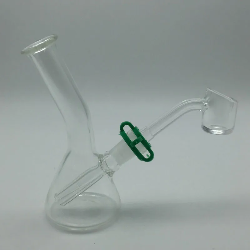 4.0 pouces mini bécher en verre bongs avec 4mm gratuit quartz banger clou keck clips plates-formes pétrolières bongs en verre conduites d'eau en verre