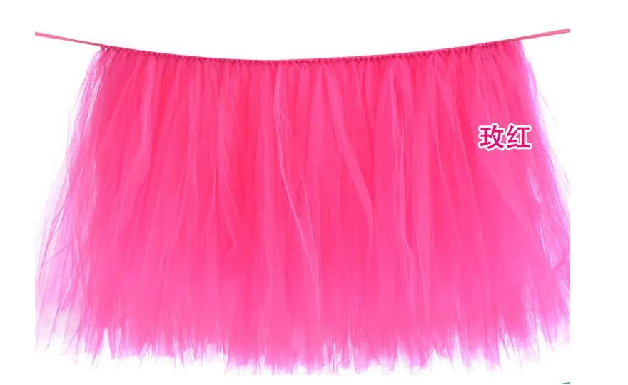 Gonna da tavolo TUTU Stoviglie in tulle decorazioni di nozze Compleanno Baby Shower Party Gonna da tavolo in tulle consegna veloce WQ19341z