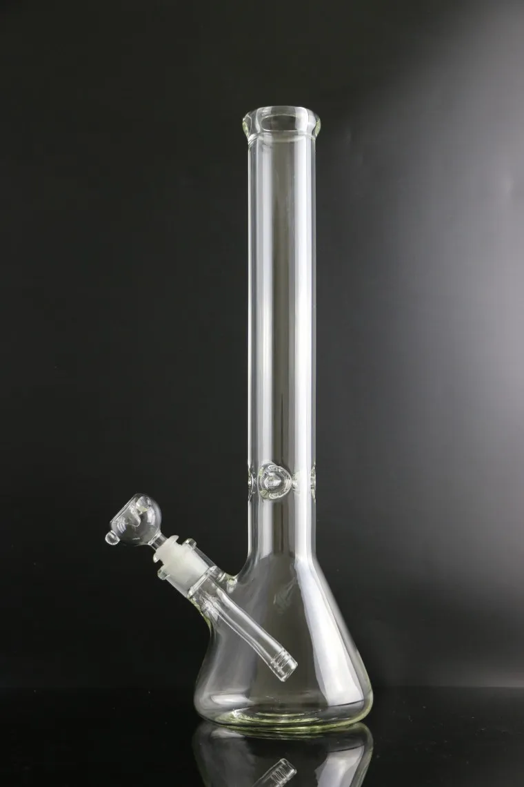 Narghilè Beaker 9mm Bong 12 pollici Ghiaccio spesso elefante Tubo dell'acqua in vetro con giunto downstem 14/18 14mm tipo dritto