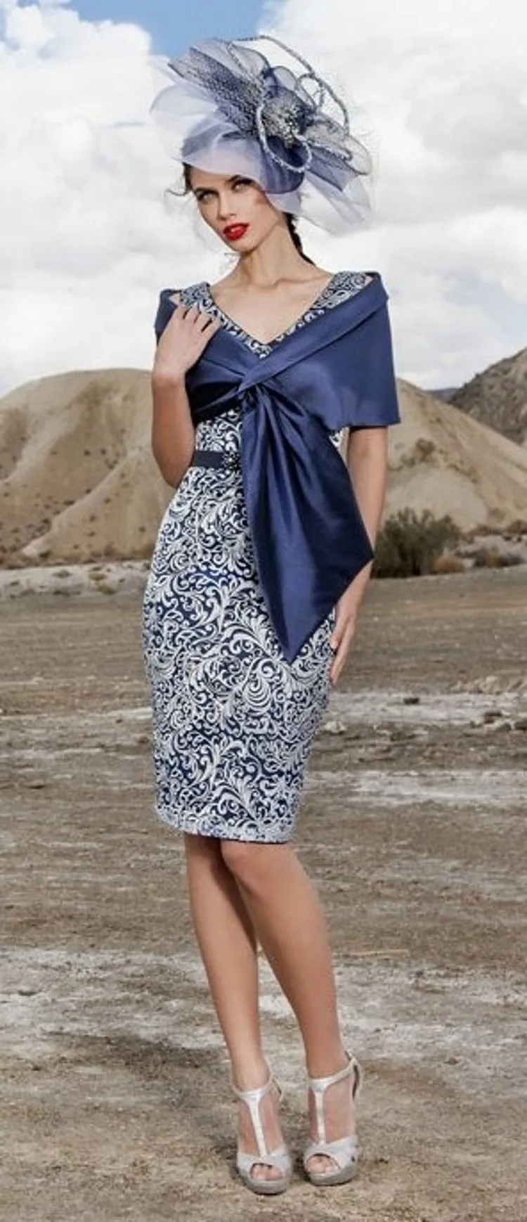 Blue dress white jacket deals