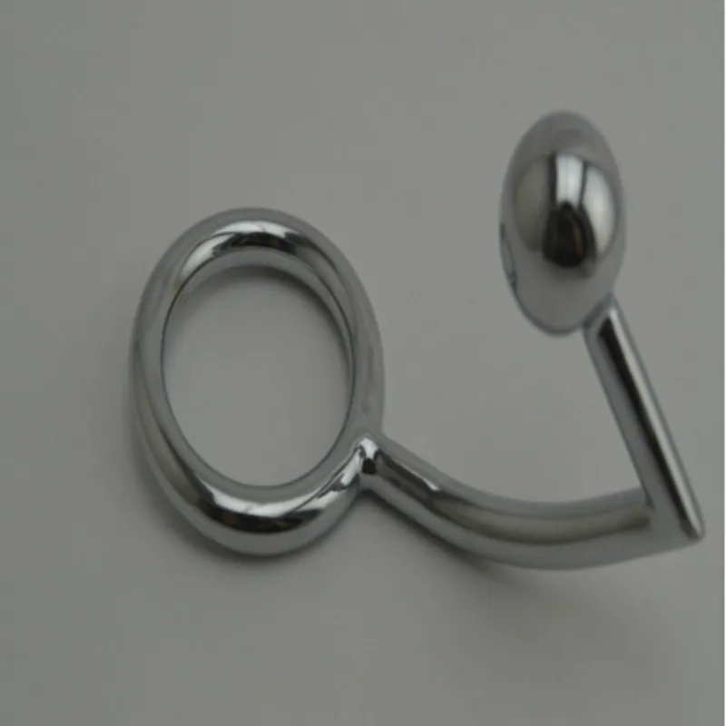 Stainless Steel Anal Hook With Ball Cock Rings Metal Anus Butt Plug Male Penis Rings Fetish Erotic Sex Products For Men7406926