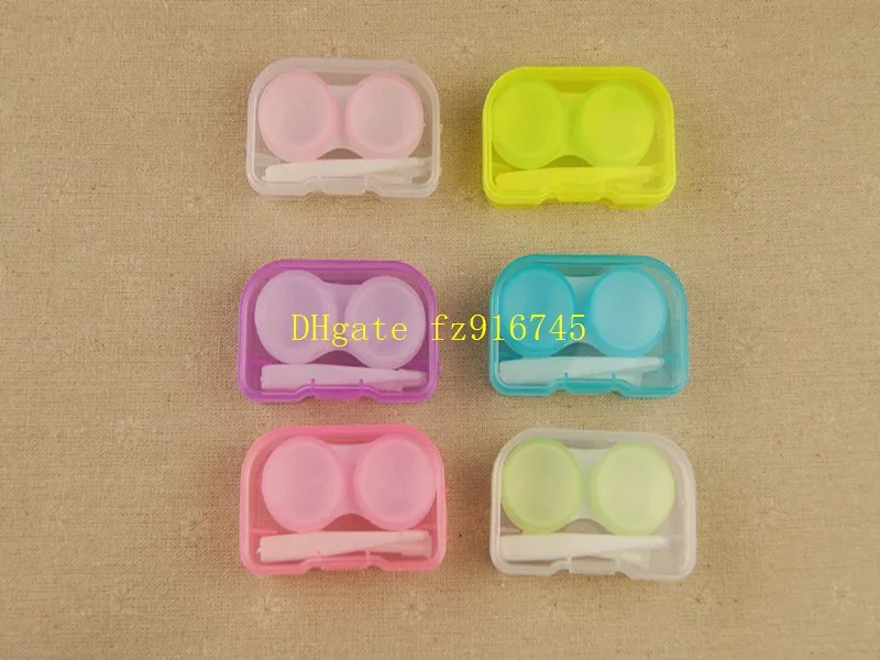 50pset/lote freeshipping 4 em 1 kit Companion box, contact lens box Case Mini Contact Lens Easy Carry Case com pinças stick