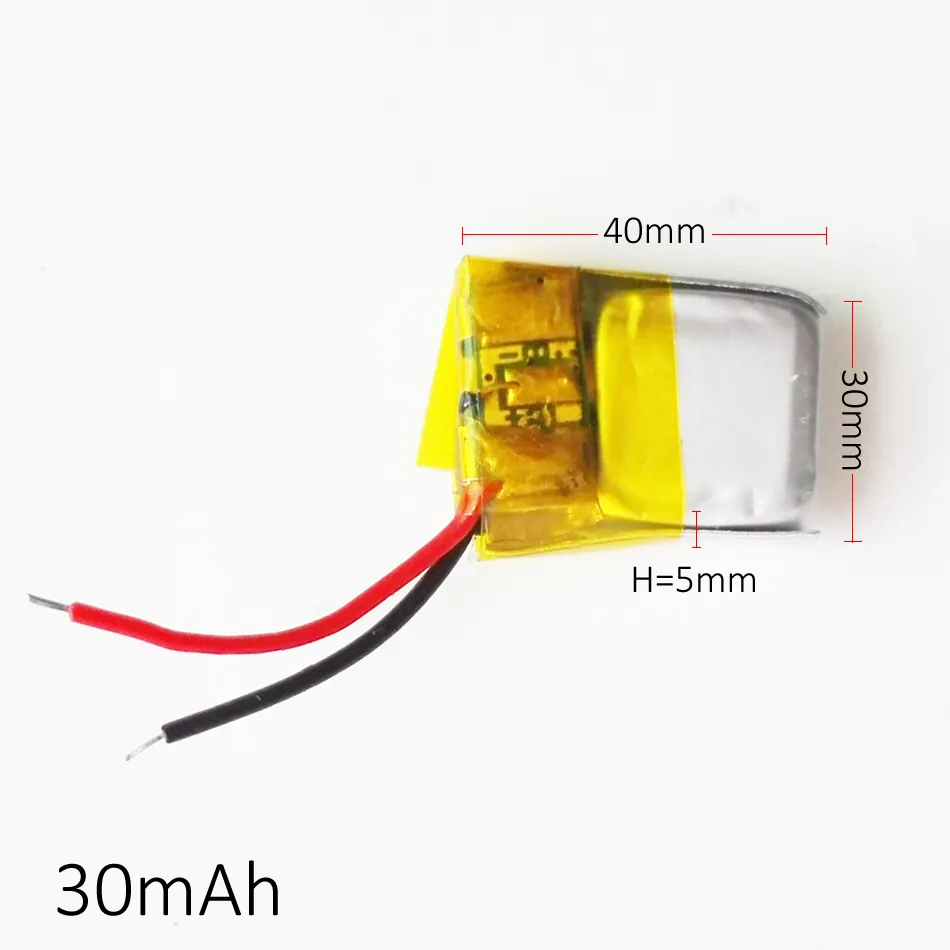 Venta al por mayor 3,7 V 30mAh 301012 batería recargable de polímero de litio Lipo de polímero de litio para Mp3 Mp4 PAD DVD DIY auriculares bluetooth juguetes auriculares