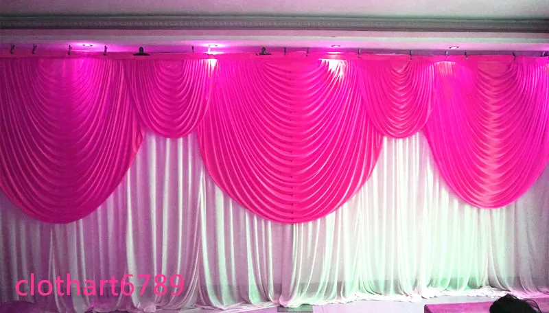 6 м шириной Swags Valance Wedding Stylist Designs Facdrop Party Carpen Carbes Stage Stage Performance Decoration3488073