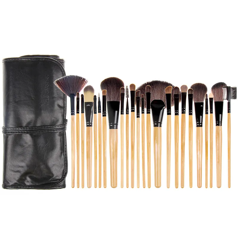 Professionell 24 st PCS Makeup Brush Set Verktyg Makeup Toalettsaker Kit Wull Märke Make Up Brush Set Case Cosmetic Brush Gratis frakt