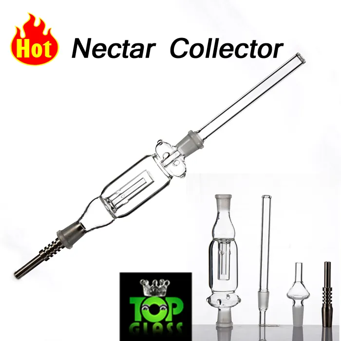 Kit di collettori di concentrato di nettare 10mm 14mm 18mm Straw Glass Bong oil suckle dab rigs estrattore di vetro punta al quarzo