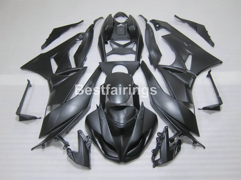 Топ-продажи moto частей обтекатель комплект для Kawasaki Ninja ZX6R 09 10 матовый черный кузов обтекатели набор ZX6R 2009 2010 GT02