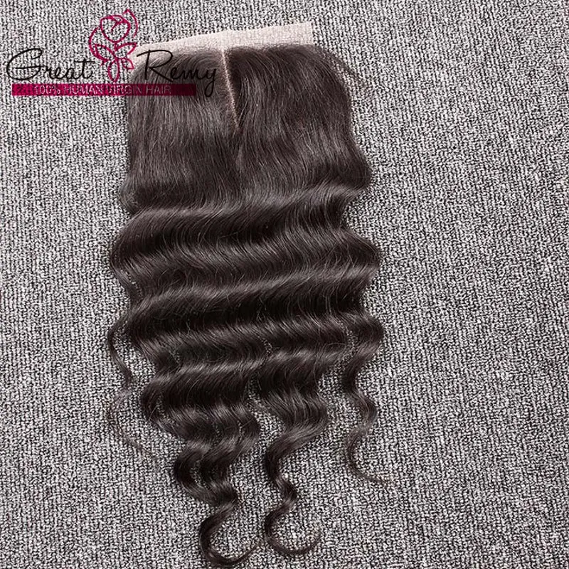 vendita al dettaglio di capelli indiani vergini remy sciolti con onde profonde, outlet di fabbrica di Greatremy, chiusura in pizzo capelli umani, chiusura superiore con cuticola completa da 826 pollici3787262