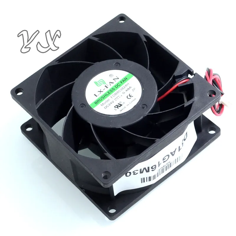 FDB803824H 24V 0.48A 8CM 8038 Ventilateur de refroidissement à 2 fils