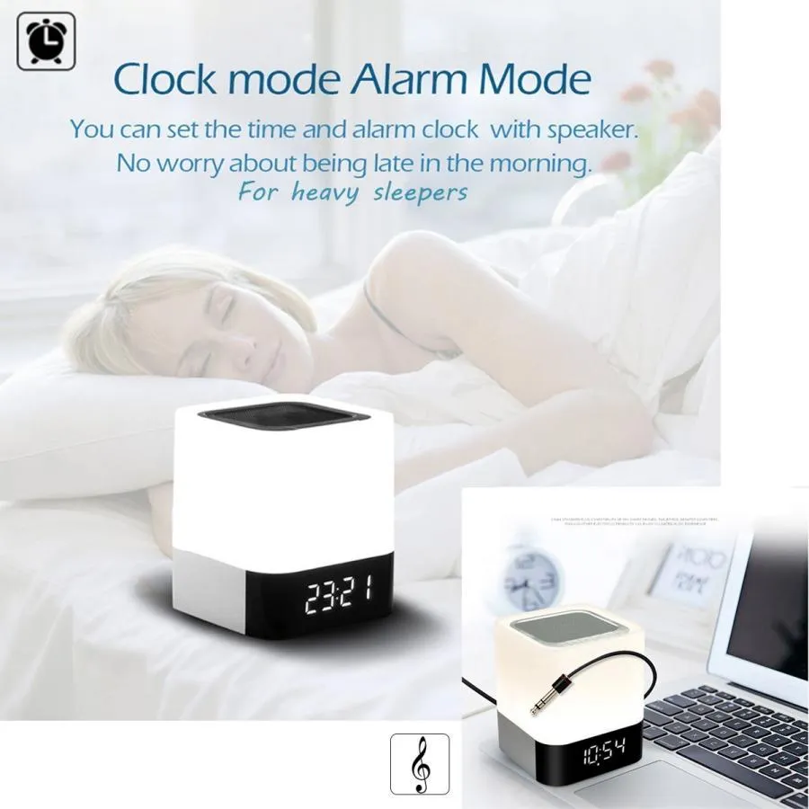 MUSKY DY28 Plus Portable 4000mAh Wireless Bluetooth Speaker With LED Lamp, Alarm Clock, And