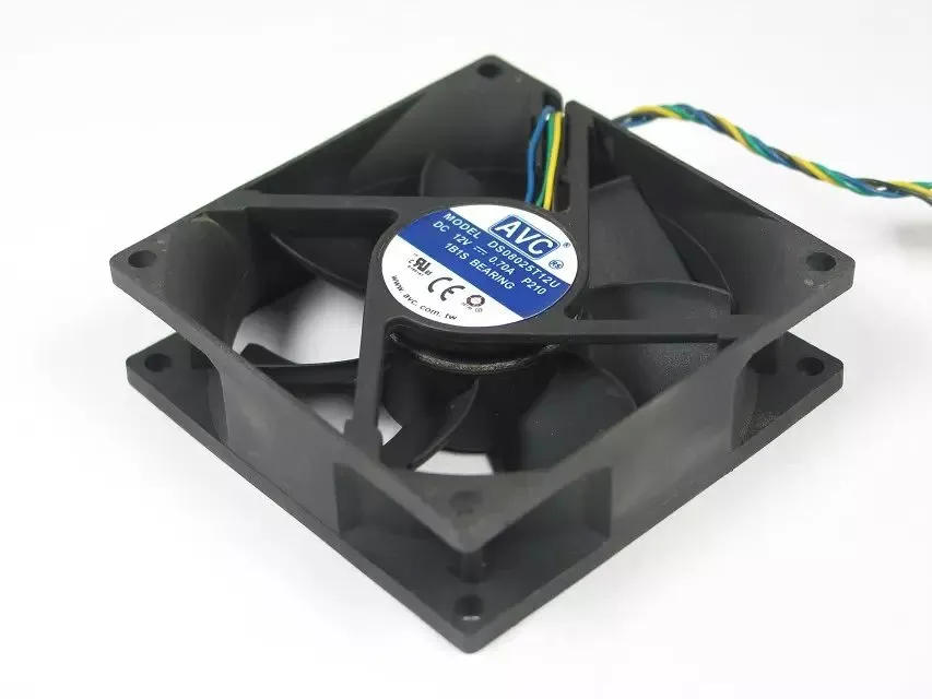 AVC DS08025T12U、P210 DC 12V 0.70A 4-Wire 4ピンコネクタ90mm 80x80x25mmサーバー正方形冷却ファン