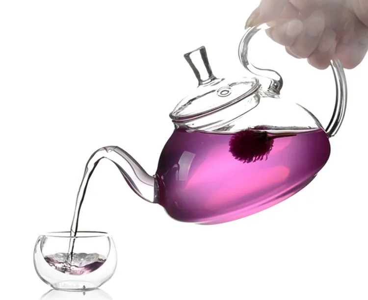 600 ml ciepło odporne na wysoką rączkę Kawa Kawa Glass Glass Blooming Chinese Glass Teapots J101129816132