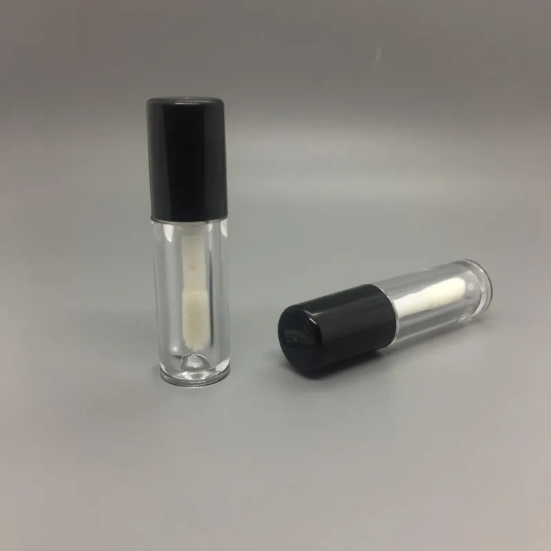 0.8ML Riutilizzabile Vuoto Lip Gloss Balsamo Tubo Flacone Contenitore FAI DA TE Fiale 50x13mm Nero Argento Tappo Oro