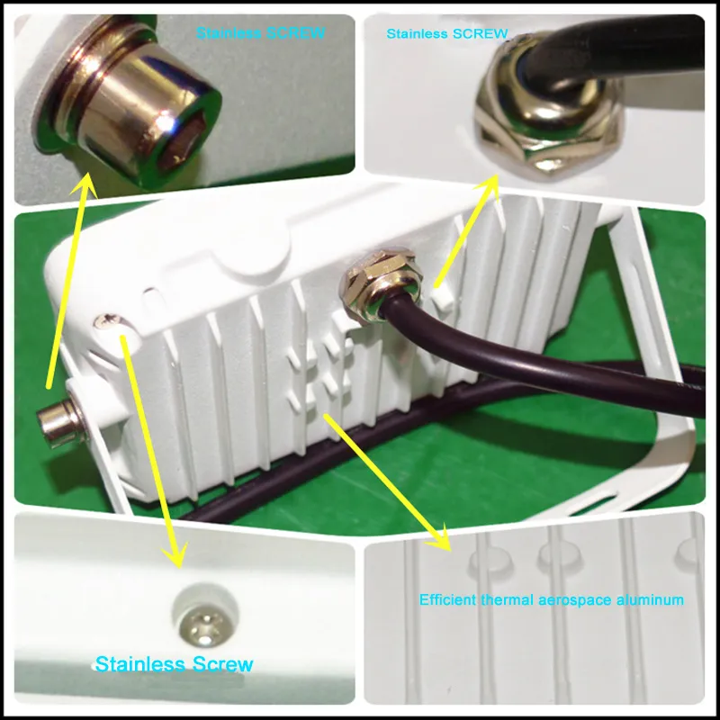 10W 30W 50W 70W 100W 150W Proiettori a Led Ultar Thin IP65 Luci di inondazione a Led esterni 85-265V CE Rohs TUV