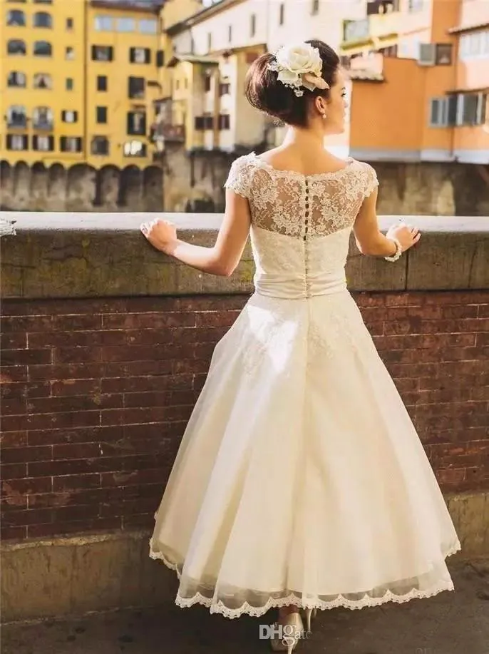 Affordable tea length wedding dresses store