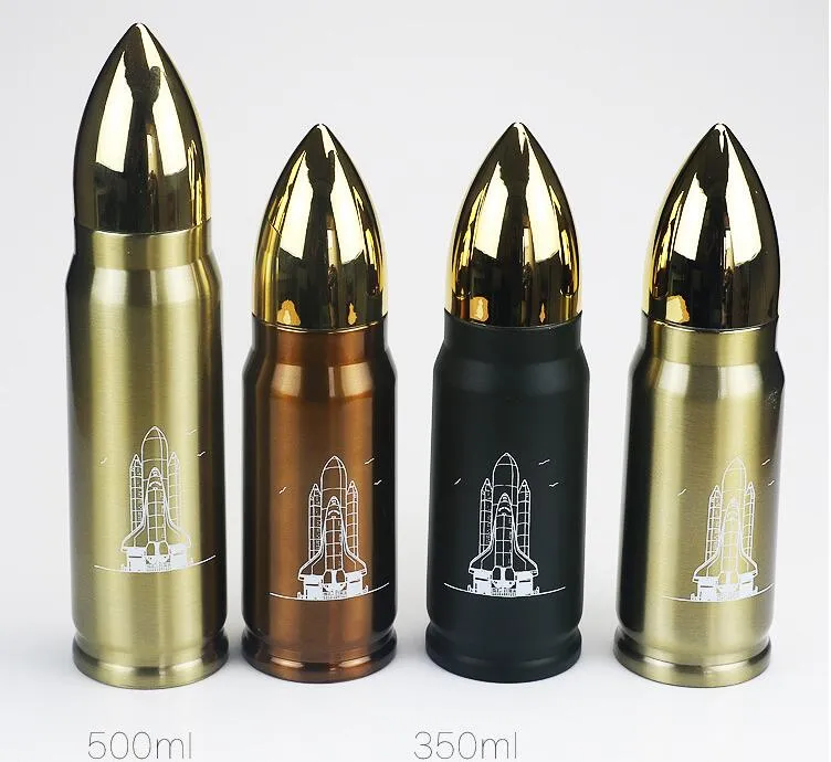 350ml 500ml Bullet Vacuum Cup Stainless Steel Thermos Bottle Creative Travel Water Bottle Outdoor Sports Travel Drinkware