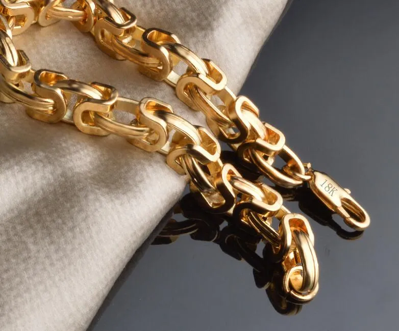 Moda Classic Men e feminino Colar de pulseira de casal de ouro 18k 9mm *8 *20 polegadas Colar de pulseira Figaro /lote