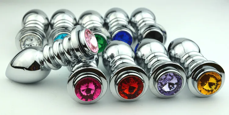 Unisex Butt Brinquedos Butt Butt Plugs Metal Plug Anal Butt Butty Beads Beads De Aço Inoxidável Cristal Jóias Sexo Produtos