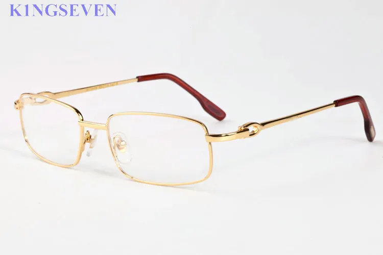 mannen buffelhoorn zonnebril randloze clear lens bril vrouwen frames goud zilver legering metalen frame brillen gafas 5218140mm