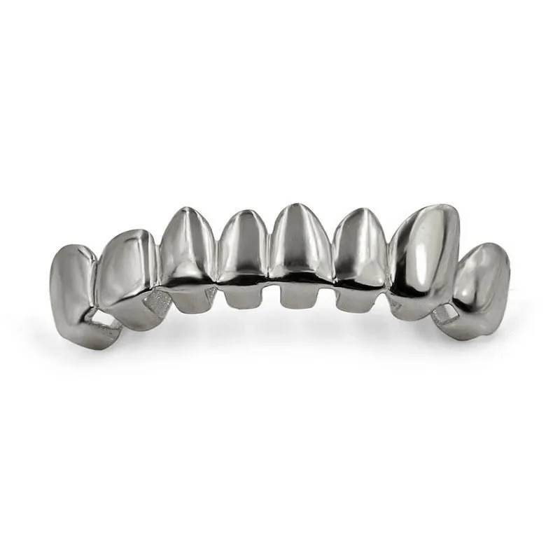 Hip hop Gold Grillz Caps Shaped Teeth Grills Lower Bottom Perm Cut Real Grill Teeth GRILLZ With silicone8389279