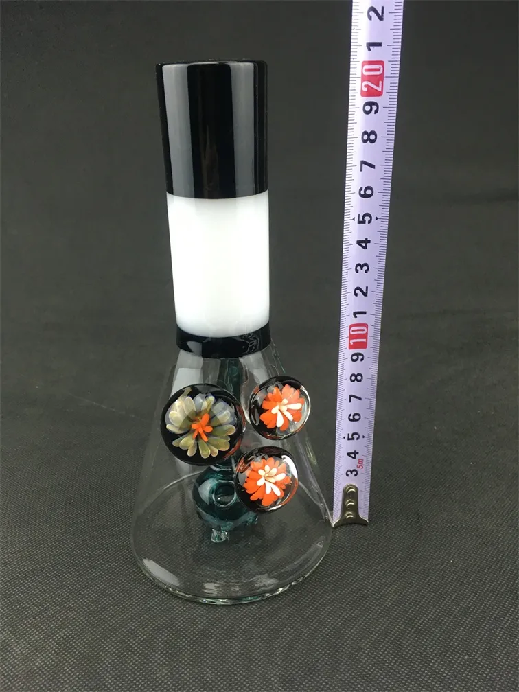 Glass hookah, flat beaker bong smoking pipe, 14mm joint factory direct price concessions
