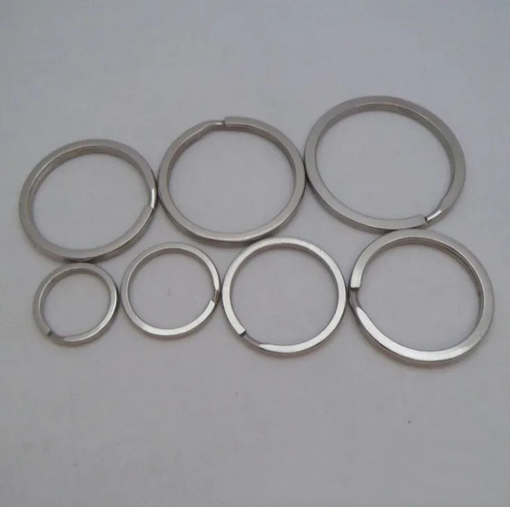 20mm Mini Split Rings Flat Keyrings Black Key Ring O Metal Fob For