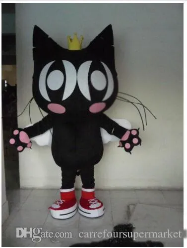 2017 costume de mascotte de chat noir de haute qualité costume de carnaval robe d'Halloween EMS livraison gratuite