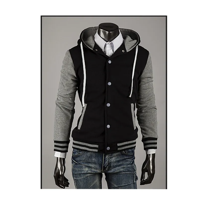 Wholesale- New Design Men/Boy Baseball Jacket 2016 Fashion Design 8 Colors Mens Slim Fit College Varsity Jacket Coat Stylish Veste Homme