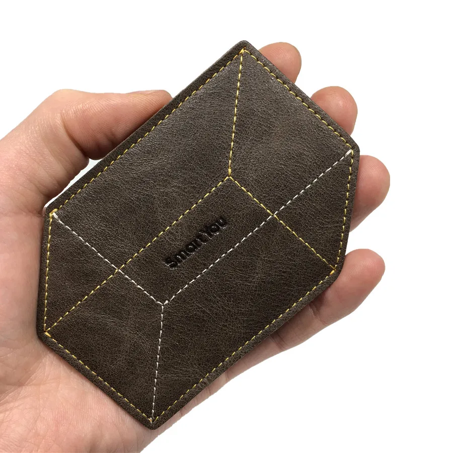 Äkta läder Bank Kreditkort Hållare 3D Dimensionell Designer Bus ID Korthållare 2017 Nya mode Slim Card Case Kvinnor Män