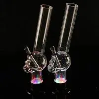 Mix-Colored Acrylic Bong Hookah Shisha Smoking Metal Pipe Glass Bong Bubblers Tocabbo Water Pipe,Color and style random delivery