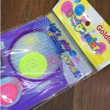 DHL gratis verzending 200 stks creatieve student rechte liniaal plastic spirograph liniaal tekening liniaal