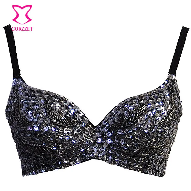 Bulk Pack Of 2 Sequined Push Up Bras Sexy Punk Style Beaded Brassieres For  Women, Dance Performance Wear From Erindolly360c, $19.28