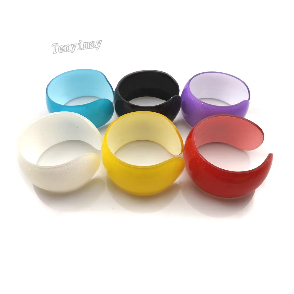 Opened Acrylic Kid's Bangle Fashion Solid Candy Color Plastic Bangles For Gift 