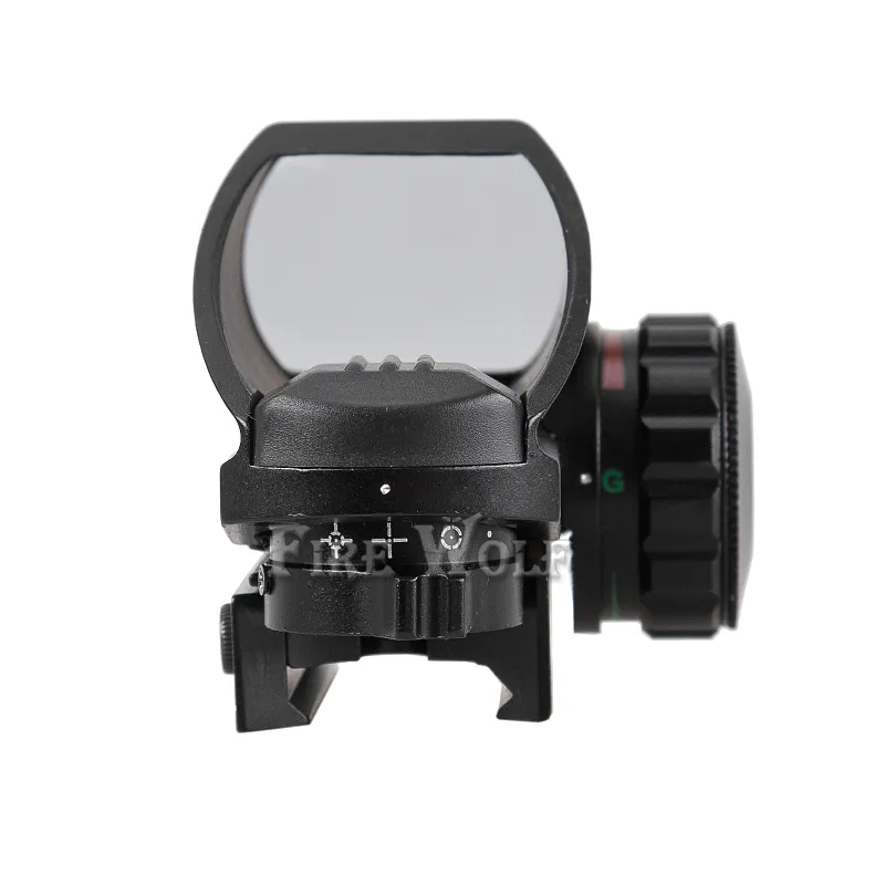 FOGO WOLF 4 Retículo Tactical Reflex Red / Green Laser Holográfico Projetado Dot Sight Scope Airgun Rifle Sight Caça Rail Mount