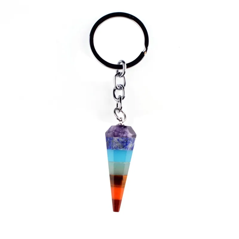 7 Chakra Kamień Naszyjnik Surowy Kwarcowy Kwarcowy Kamienie Kamienie Dowsing Pendulum Naszyjniki Reiki Rainbow Jewelry Woman Prezent