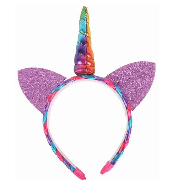 Baby Fashion Unicorn Tiaras f￶r festivalfest Lovely Cat Ears Girls Hair Sticks Bow Kids pannband Pretty Princess Hair Accessories