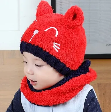 Bonnet et écharpe d'hiver pour bébé mignon chat 3D au Crochet bonnets  tricotés pour bébés garçons filles enfants enfants cache-cou