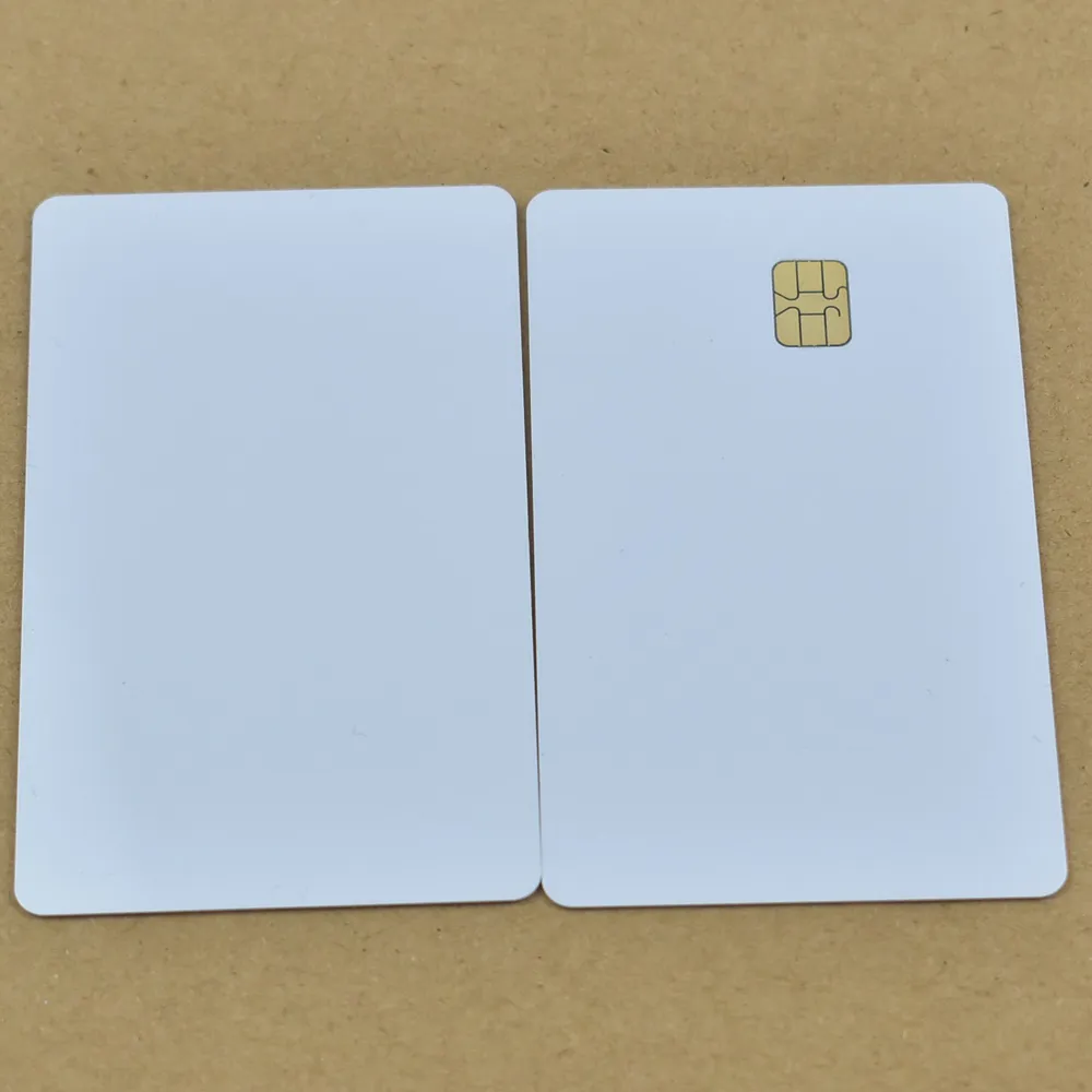 100 sztuk dużo ISO7816 biała karta pcv z chipem SEL4442 skontaktuj się z kartą IC pusty kontakt karta inteligentna237a