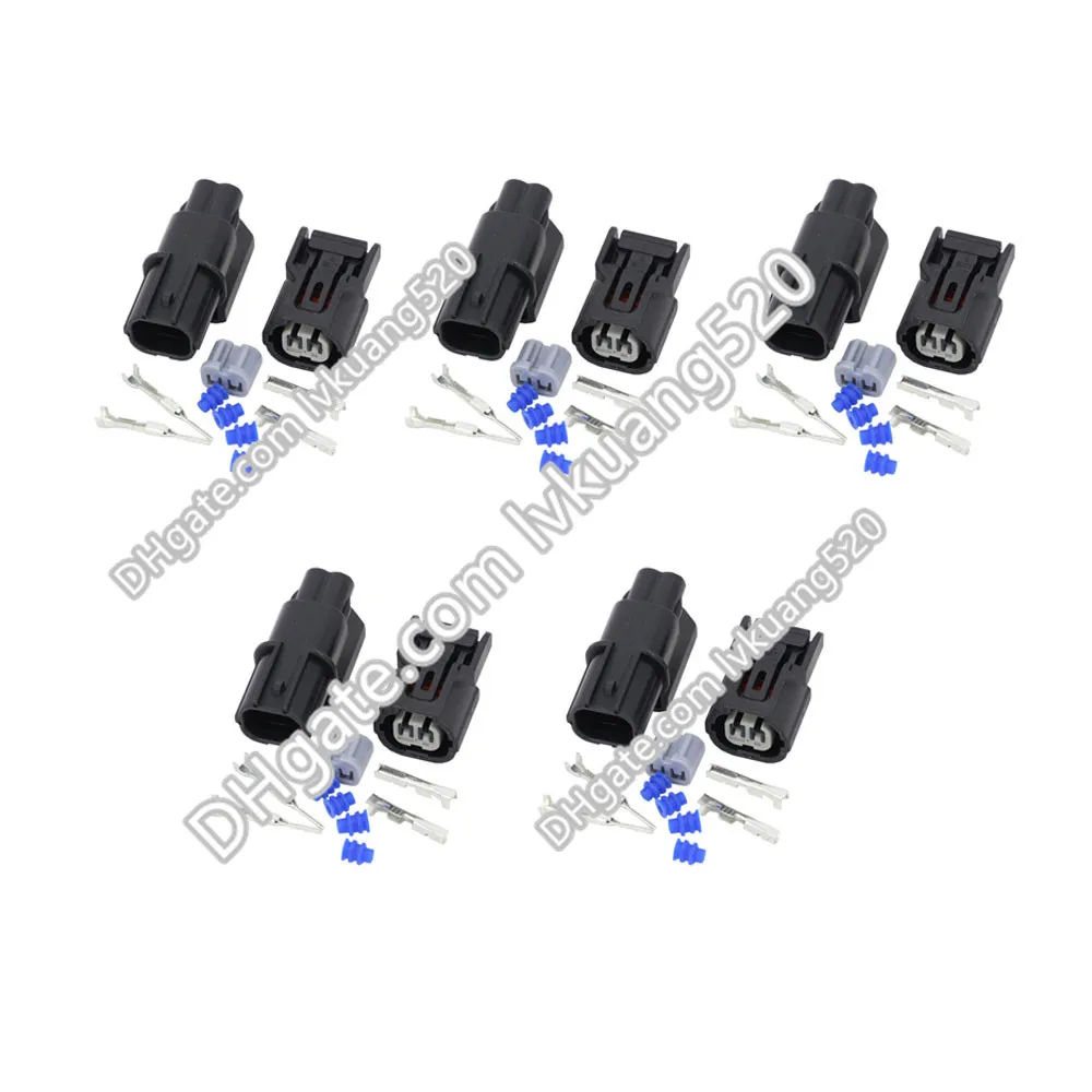 5 Sets 2-pins mannelijke en vrouwelijke connector met terminale waterdichte connector DJ70210-1-11 / 21