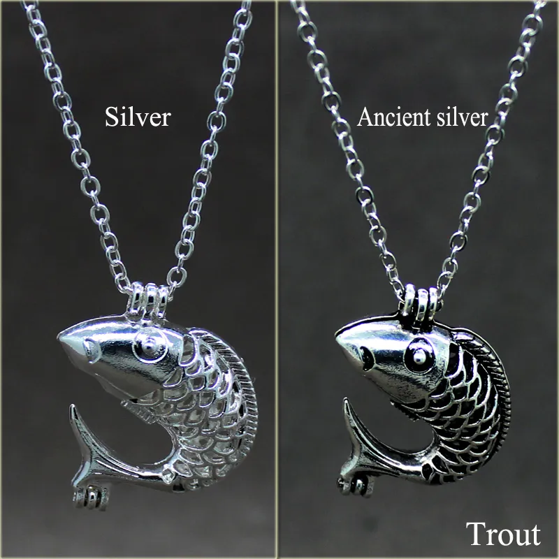 Urocza popularna klatka z perłowa z najnowszym projektem, srebrny ładny ryba perła klatka wisiorek biżuteria prezent