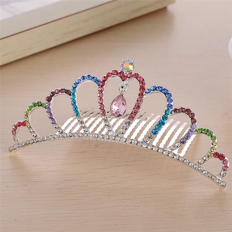 Bambini Neonate Strass Tiara Copricapo Gioielli capelli bambini Principessa Corona Pettini capelli Copricapo Accessori da sposa Testa ragazze 1877534