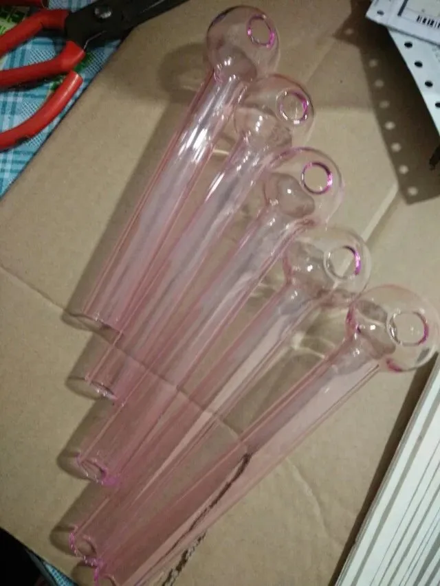 Rosa mixer bongs tillbehör transparent oljebrännare glasrör vattenrör glas rör oljeriggar rökning med droppglasbongar a