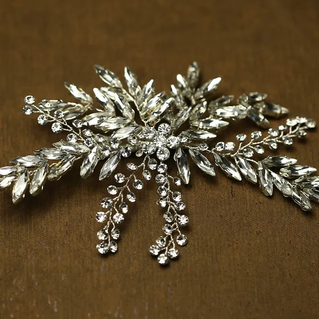 Wedding Bridal Hair Clip Ręcznie wykonane kryształowe diamentowe strzępy z koralikami akcesoria SL32268639