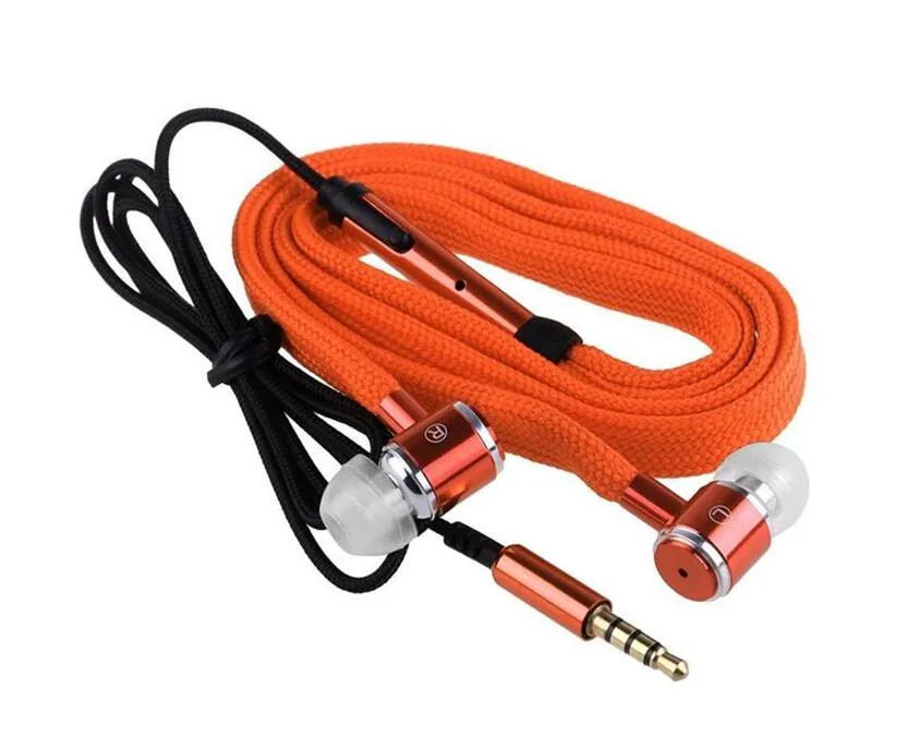 Ayakkabı bağı Tarzı Kulaklık 3.5mm Kulak Kulaklık Stereo Süper Bas Kulaklıklar Metal Kulaklık Handfree Mic Ile yüksek kalite kulaklık