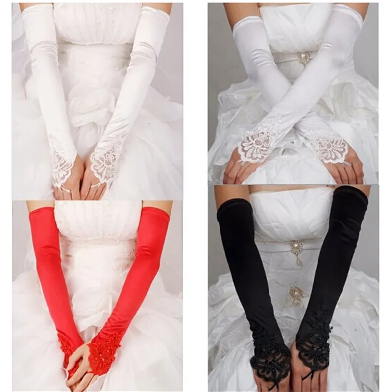 MFCGHXR Bianco Guanti In Pizzo Da Donna,Guanti in Pizzo da Sposa Guanti Lunghi guanti da donna senza dita,Sposa Bianchi Donna Eleganti Perfetti per Halloween e Eventi Eleganti