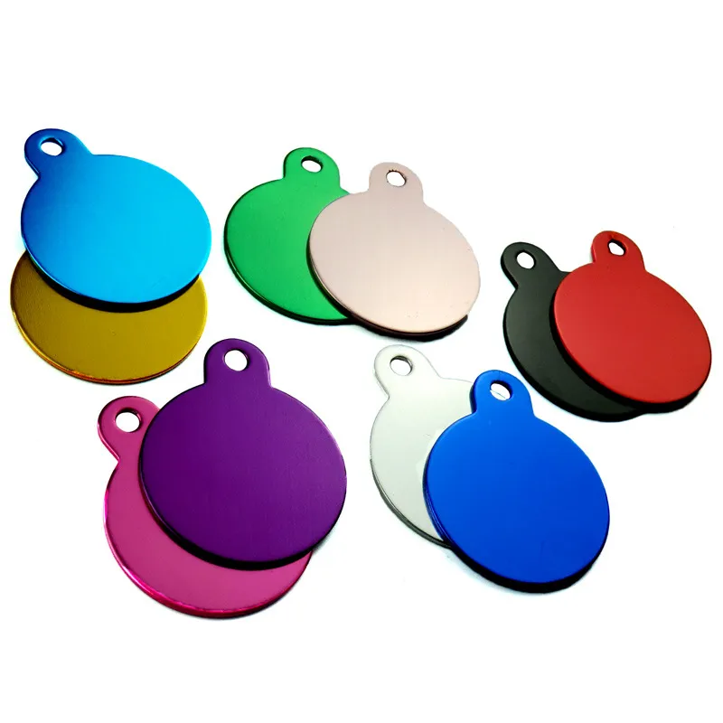 Metal Blank Pet Dog ID Card Tags Aluminum Alloy Dog Tag No Chain Mixed colors HH-B19